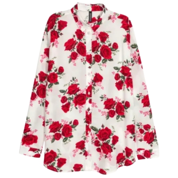 H&M Divided Rose Viscose Plus Size Blouse - Picture 3 of 12